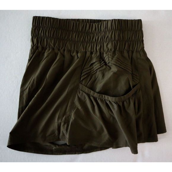 FP Movement OB1211408 Women's Sz S Olive Green Get Your Flirt On Shorts - Picture 6 of 6